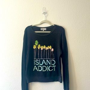WILDFOX Island Addict grey lightweight sweatshirt Sz M